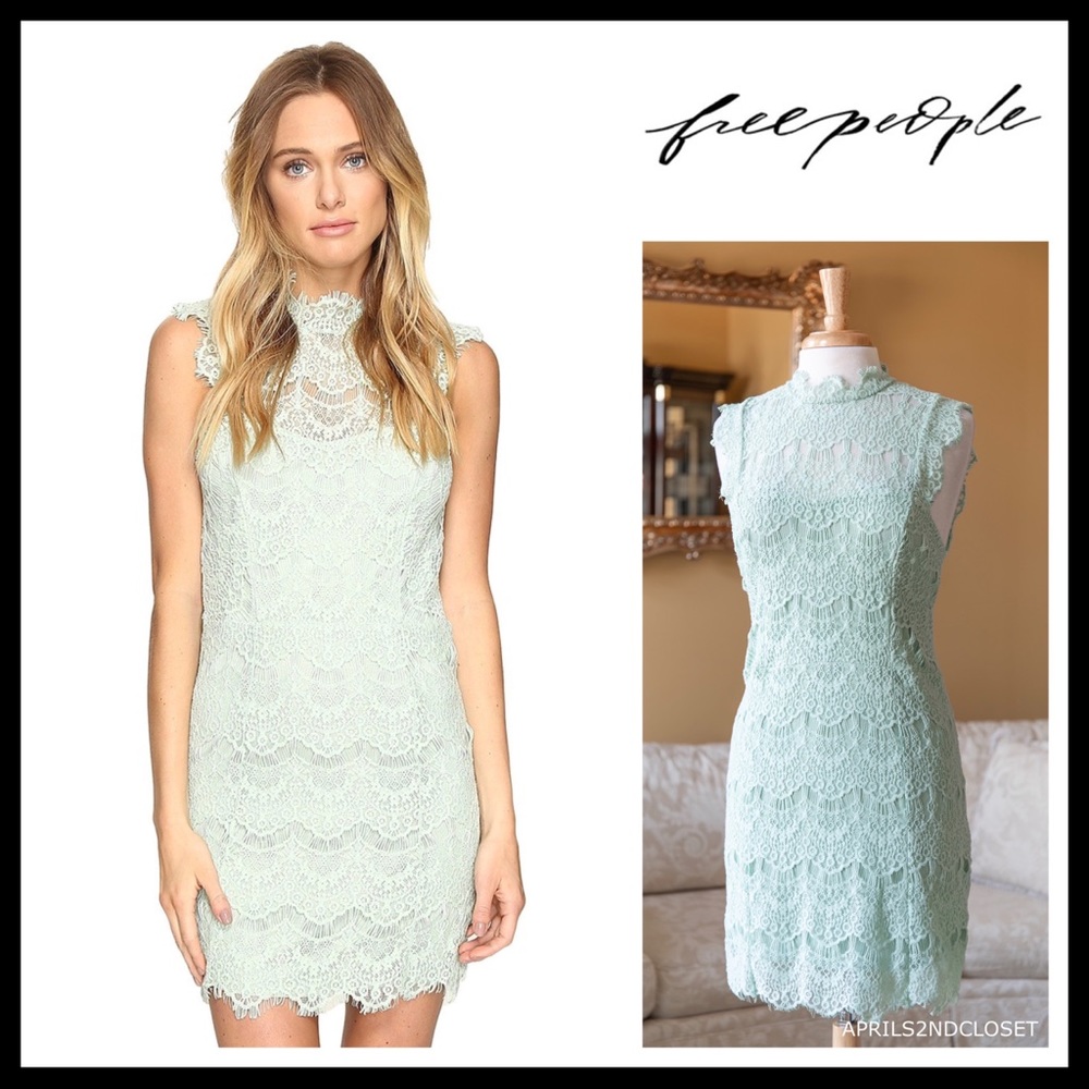 FREE PEOPLE BOHO CROCHET LACE BOHO SLIP DRESS A3C - Picture 8 of 8